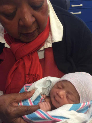 Rasheedah and great-grandson Garvey in 2015